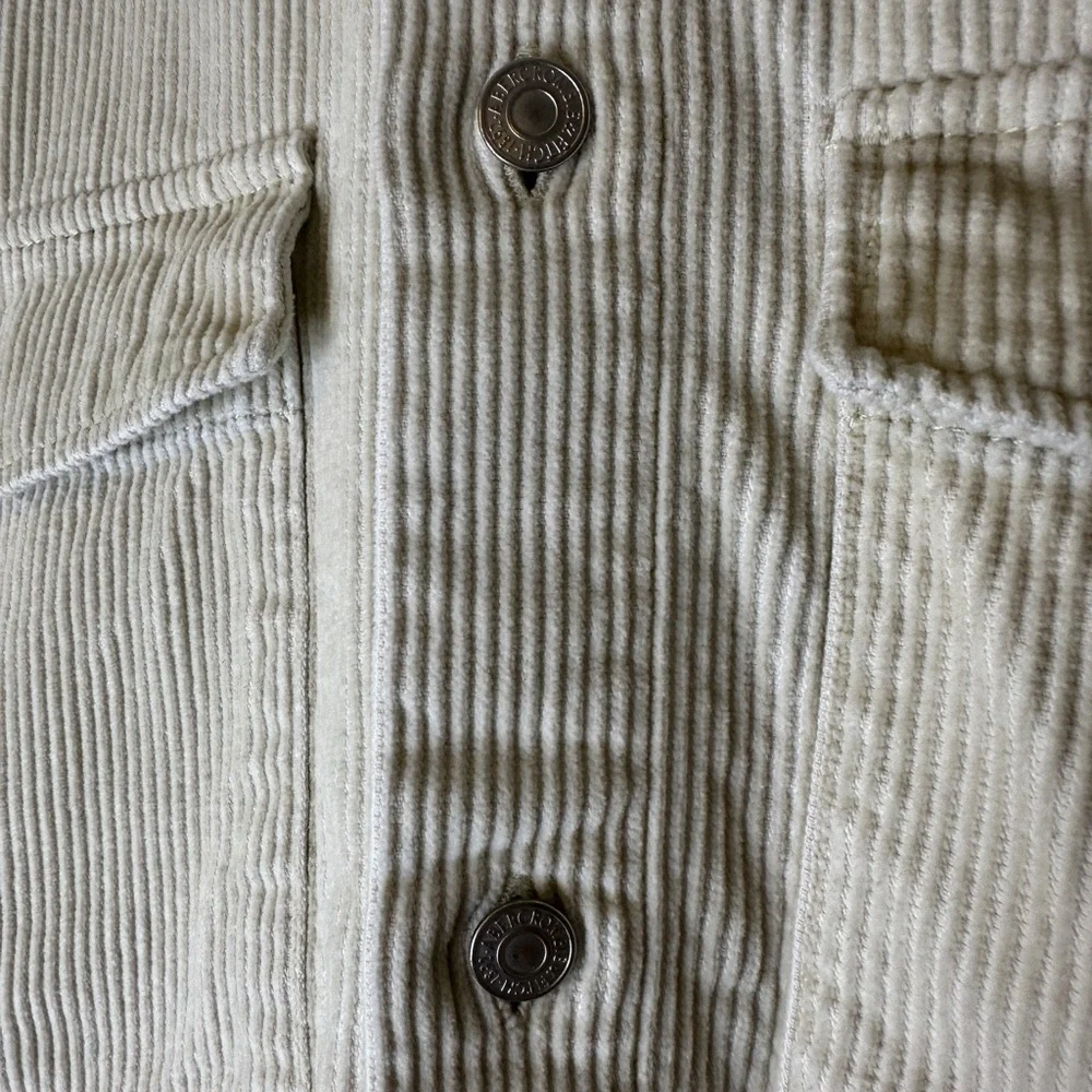 Abercrombie & Fitch Cream Corduroy Shacket Overshirt | Men’s Size S